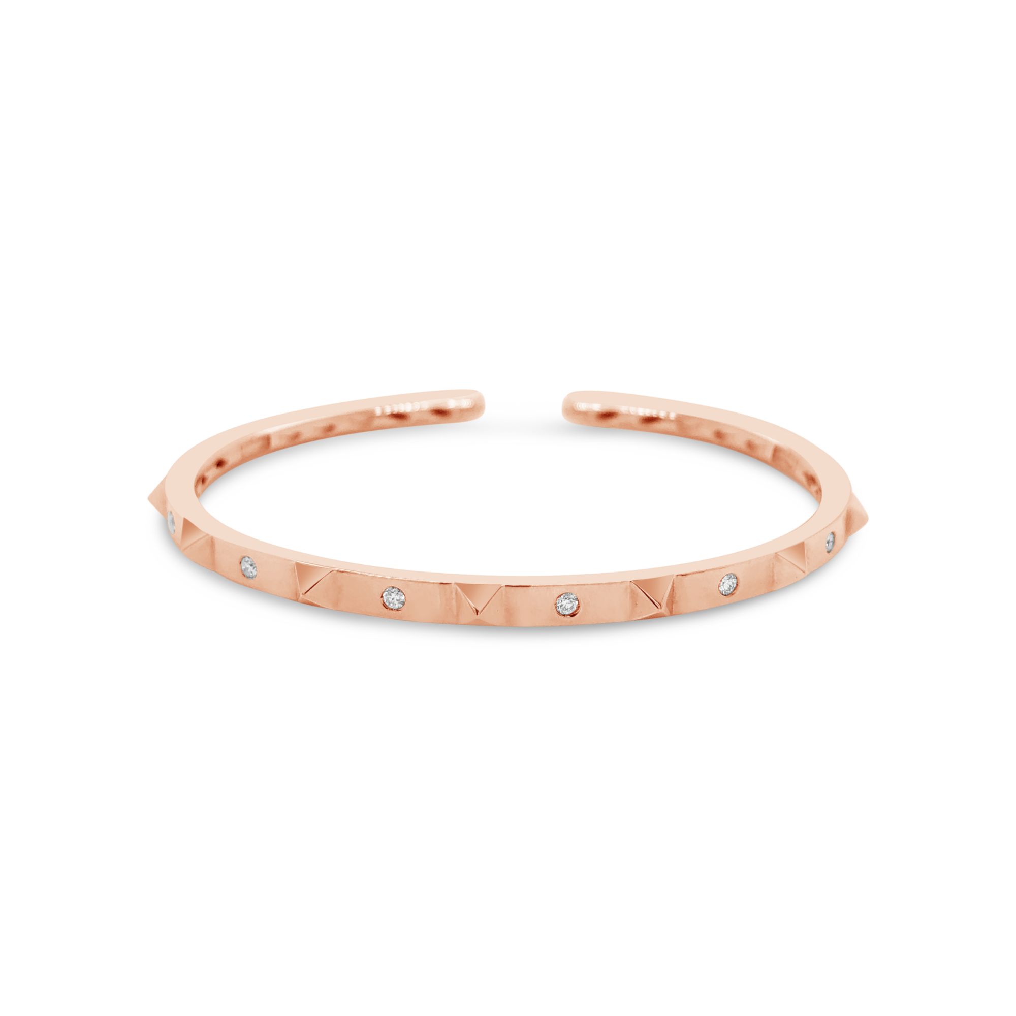 Pulsera Aro Abierto Bauer Oro Rosa 18K Y Diamantes