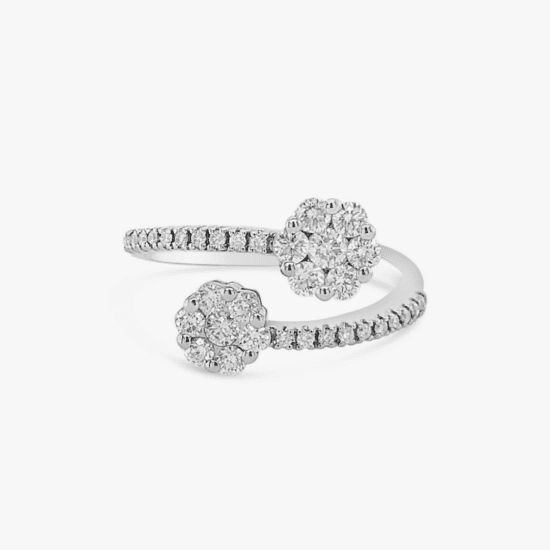 Anillo Bauer Diamantes oro blanco 18k y diamantes