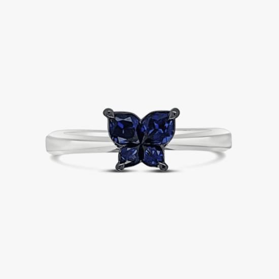 Anillo Bauer oro blanco 18K y zafiros