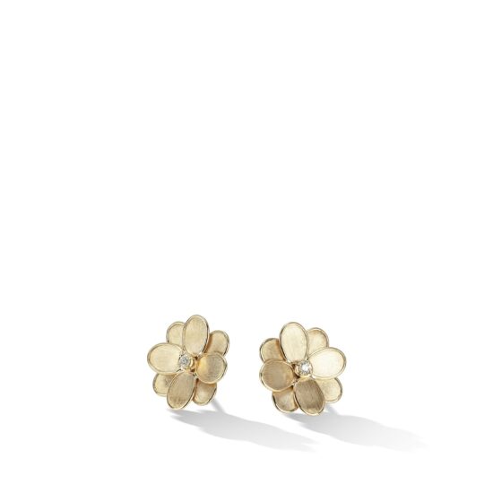 Aretes de botón Marco Bicego Petali oro amarillo 18K y diamantes