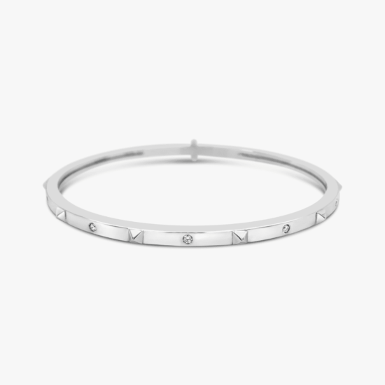 Pulsera Aro abierto Bauer oro blanco 18K y diamantes