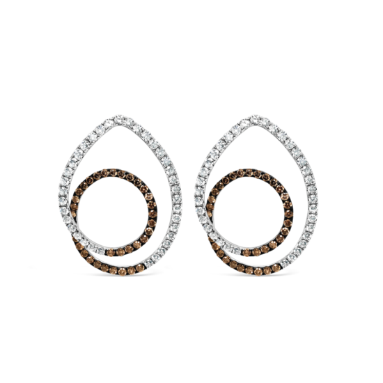 Aretes espiral Bauer oro blanco 18K y diamantes