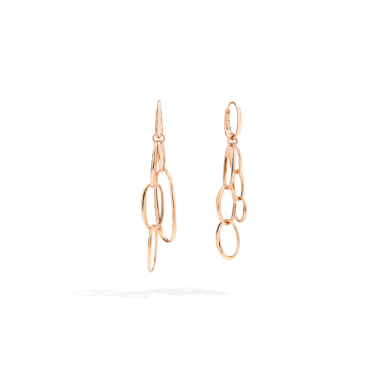 Aretes Largos de Aros Pomellato Oro Rosa 18k