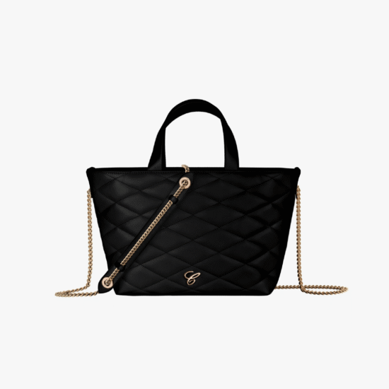 Cartera “mini tote” Chopard Happy Hearts - Cuero acolchado negro