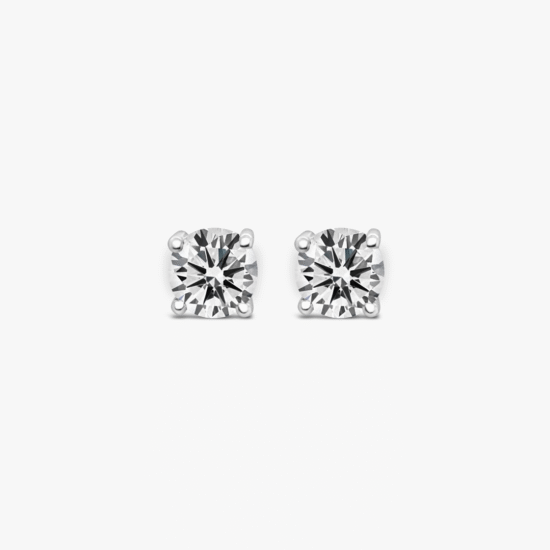 Aretes topos Bauer oro blanco 18K y diamantes
