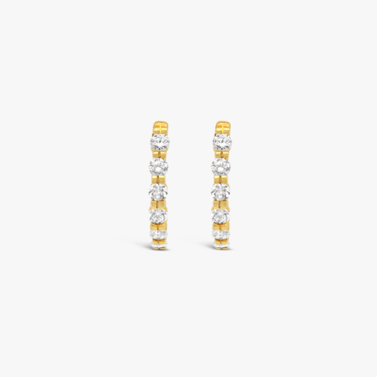 Aretes candongas Bauer oro amarillo 18K y diamantes
