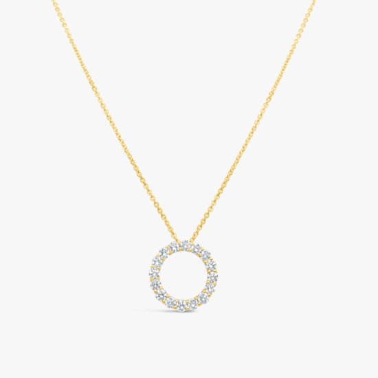 Collar dije aro Bauer oro amarillo 18K y diamantes