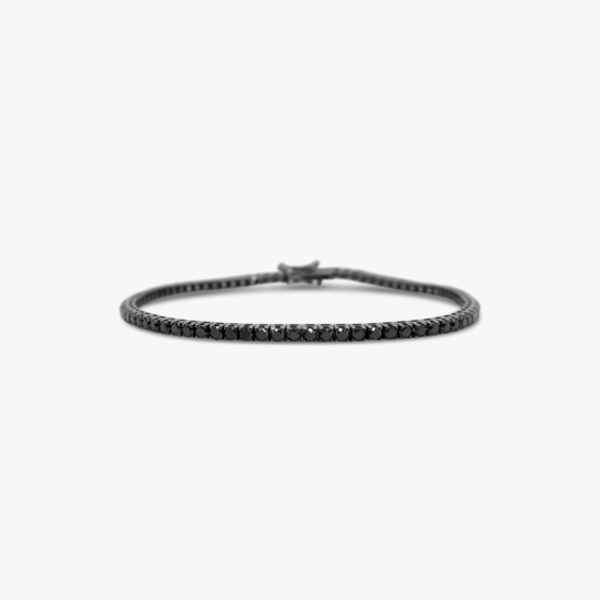 Pulsera tennis Bauer oro blanco 18K y diamantes negros