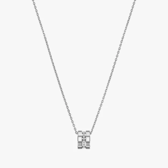 Pendiente Ice Cube pure mini doble hilera y brils con cadena