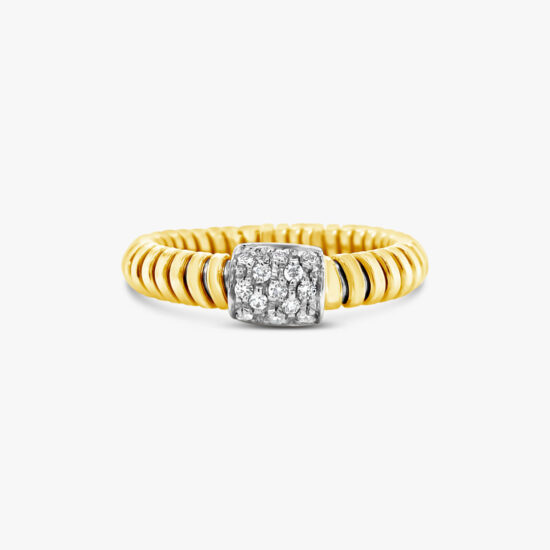 Anillo dual Bauer oro amarillo 18K, oro blanco 18K y diamantes
