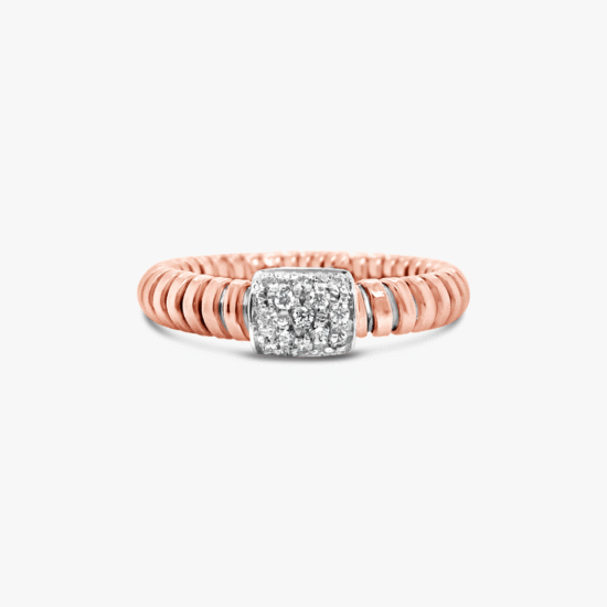 Anillo dual Bauer oro rosa 18K, oro blanco 18K y diamantes