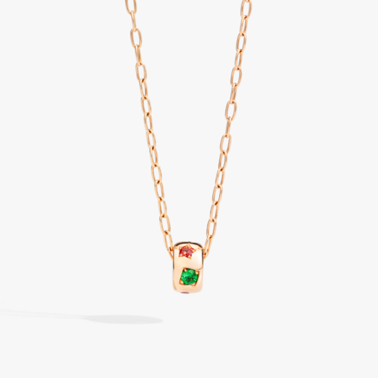 Collar Pomellato Iconica Oro rosa 18k y piedras de color