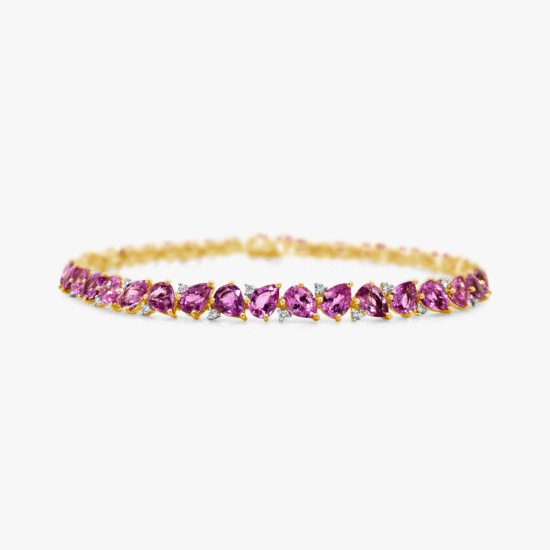 Pulsera tennis Bauer oro amarillo 18K zafiros y diamantes