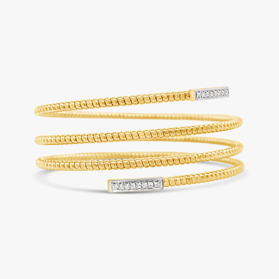 Pulsera vueltas Bauer oro amarillo 18K, oro blanco 18K Y diamantes 1