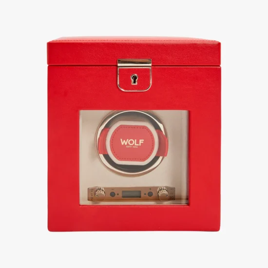Rotor joyero Wolf Palermo cuero rojo