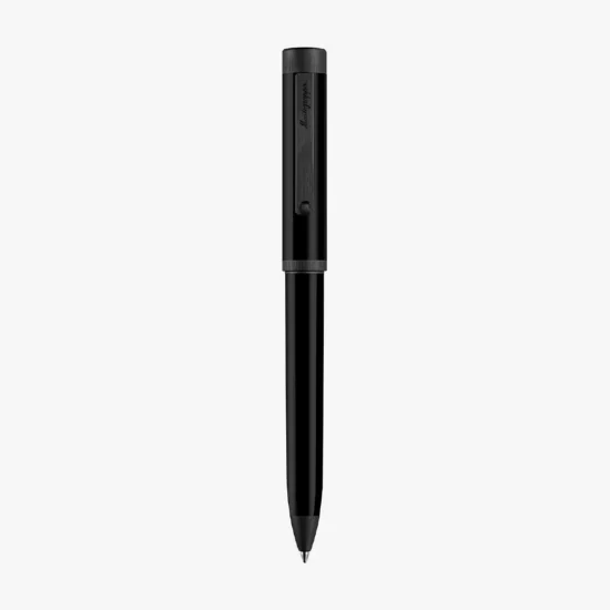 Bolígrafo Montegrappa Zero acero y resina negra