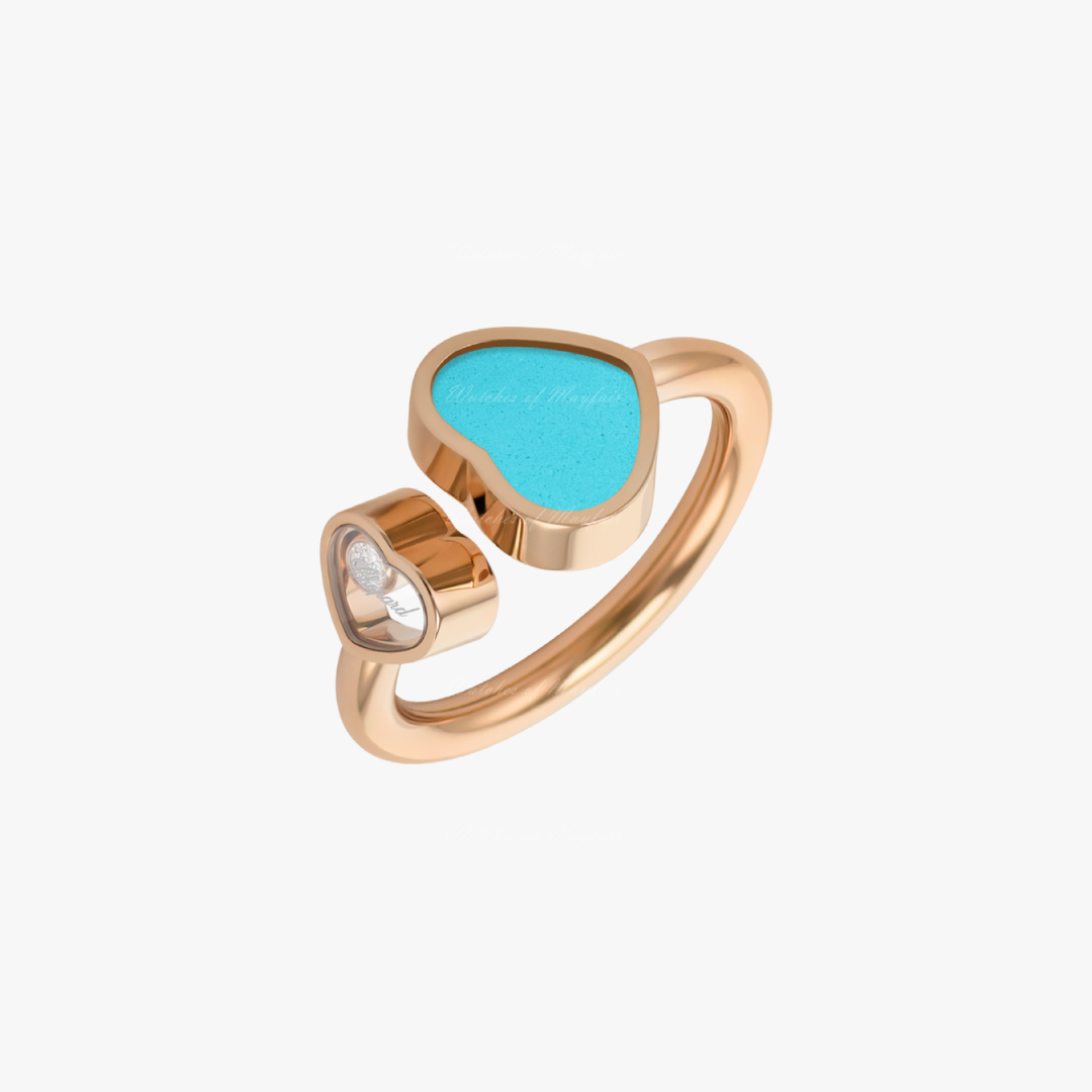 Anillo Happy Hearts abierto turquesa 1