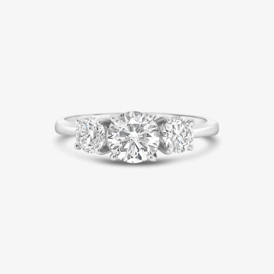 Anillo trilogía Bauer oro blanco 18K y diamantes