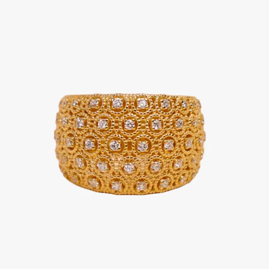 Anillo cielo estrellado de filigrana Bauer Herencias oro amarillo 18K y diamantes