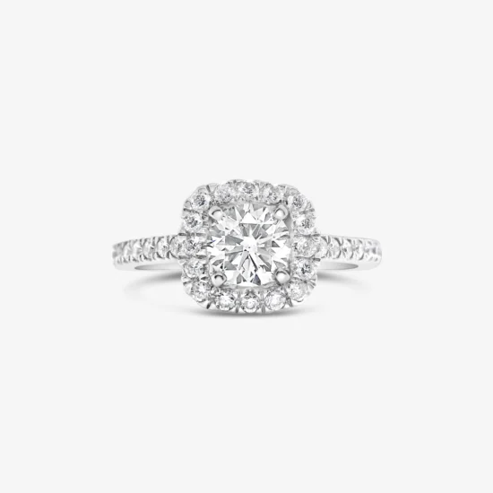 Anillo aureola Bauer oro blanco 18K y diamantes