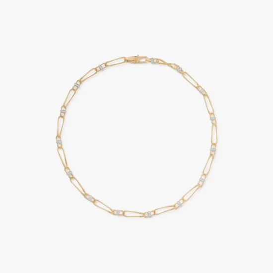 Collar eslabones trenzados Marco Bicego Marrakech oro amarillo 18K, oro blanco 18K y diamantes