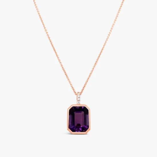 Collar dije Bauer oro rosa 18K amatista y diamantes