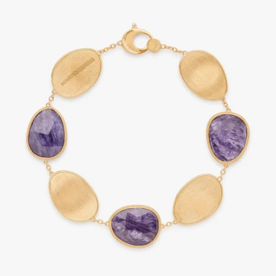 Pulsera hojas Marco Bicego Lunaria oro amarillo 18K y charoitas
