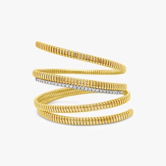 Pulsera bangle Bauer oro amarillo 18K y diamantes