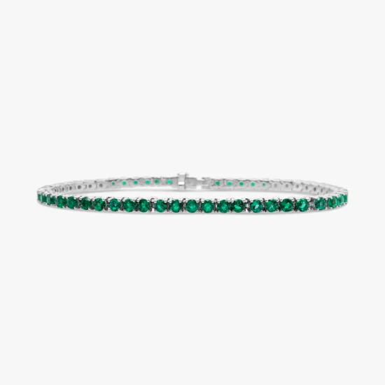 Pulsera tennis Bauer Esmeraldas oro blanco 18K y esmeraldas