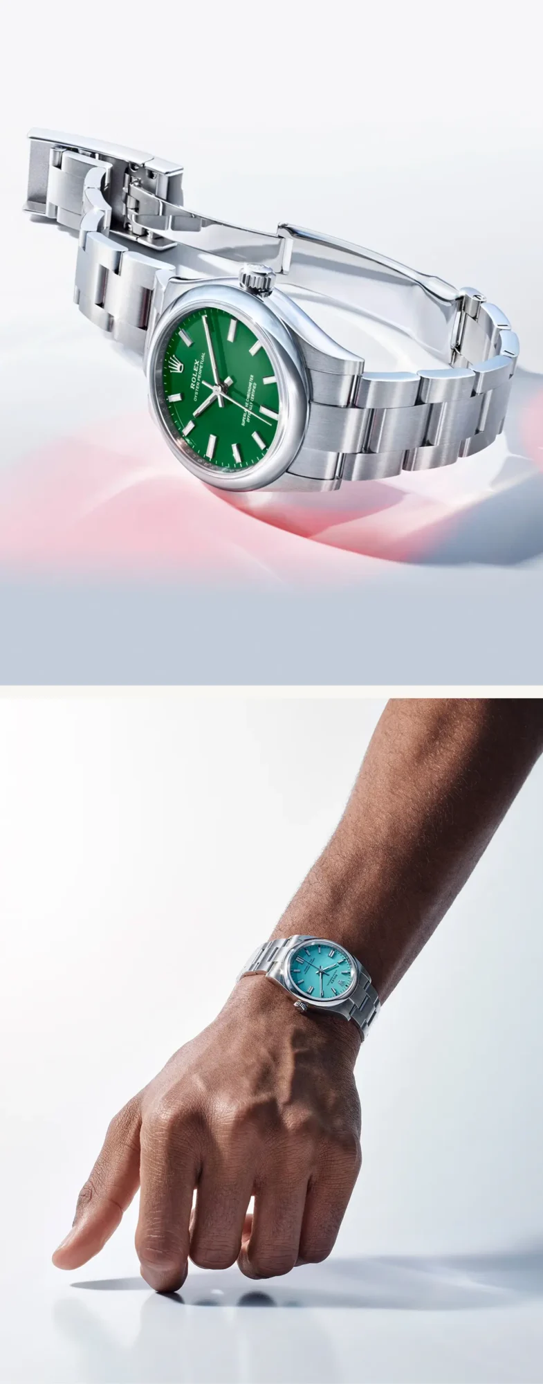 rolex oyster perpetual reliability and precision m277200 0006 and m126000 0006 portrait
