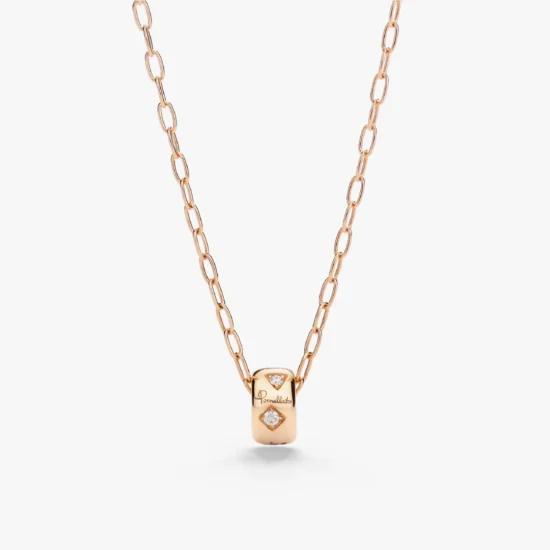 Collar Pomellato Iconica de Oro Rosa de 18K con diamantes