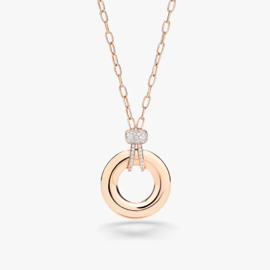 Collar Pomellato Iconica de Oro Rosa de 18K con Diamantes