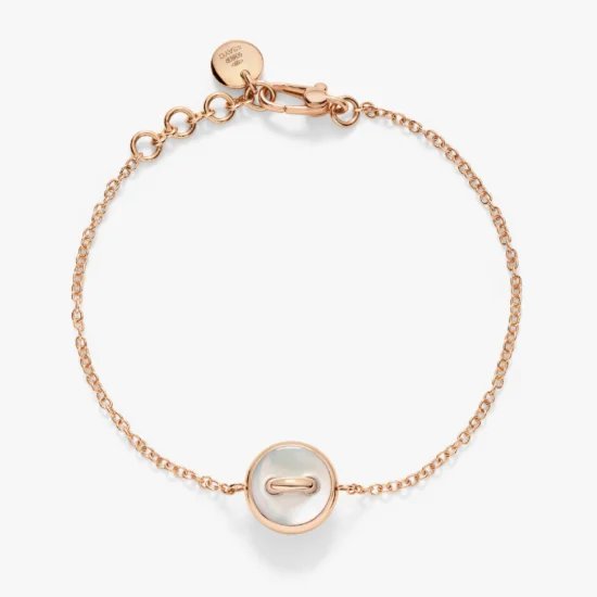 Pulsera Pomellato Pom Pom Dot de Oro Rosa de 18K con Madre Perla y Diamantes