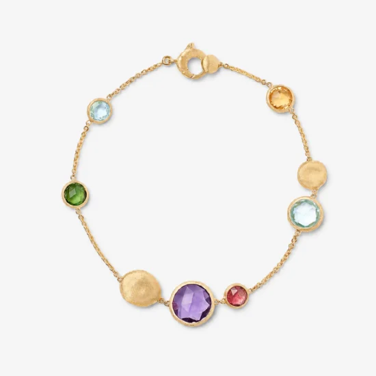 Pulsera Jaipur piedras de color en bisel 18cm