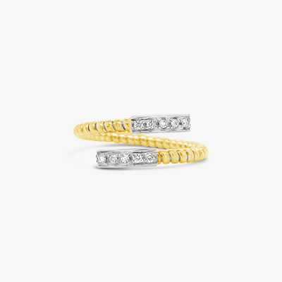 Anillo cruzado Bauer oro amarillo 18K, oro blanco 18K y diamantes 1