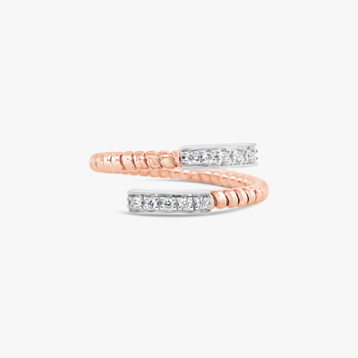 Anillo cruzado Bauer oro rosa 18K, oro blanco 18K y diamantes 1