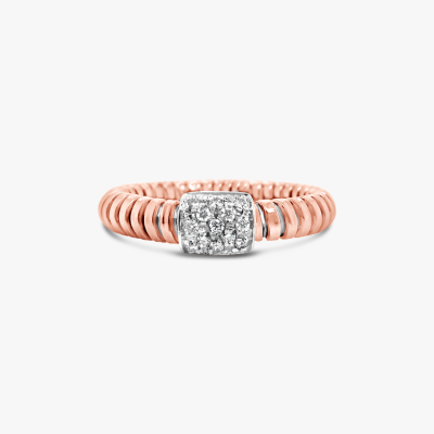 Anillo dual Bauer oro rosa 18K, oro blanco 18K y diamantes 1