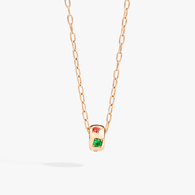 Collar Pomellato Iconica Oro rosa 18k y piedras de color 1