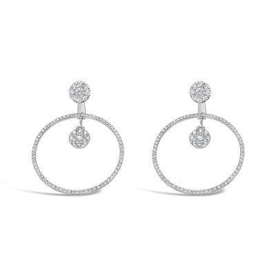 Aretes Jackets Bauer oro blanco 18K y diamantes