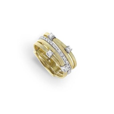 Anillo Marco Bicego Goa, Massai oro amarillo 18k y diamantes, bauer