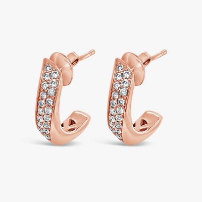 Aretes Bauer oro rosa 18K y diamantes