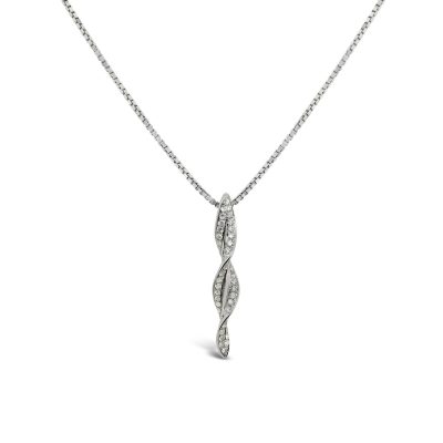 COLLAR BAUER espiral con pavé de diamantes – oro blanco