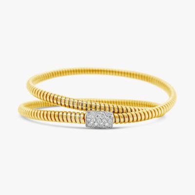 Pulsera bangle dual Bauer oro amarillo 18K, oro blanco 18K y diamantes 1
