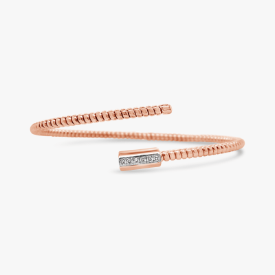 Pulsera bangle dual Bauer oro rosa 18K, oro blanco 18K y diamantes 1 1