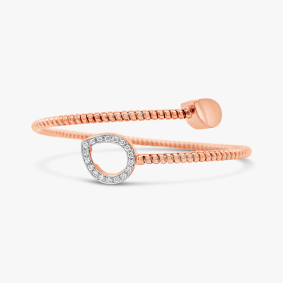 Pulsera bangle dual Bauer oro rosa 18K, oro blanco 18K y diamantes 2 2