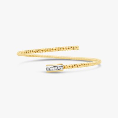 Pulsera bangle espiral Bauer oro amarillo 18K, oro blanco 18K y diamantes 1
