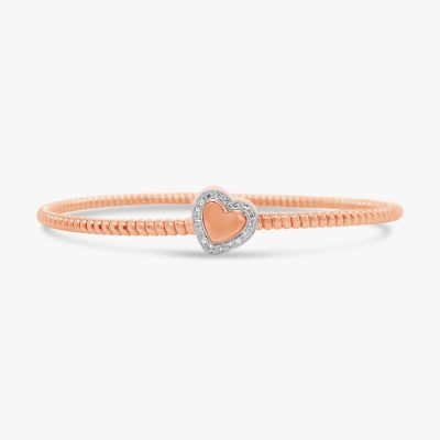 Pulsera corazón bangle dual Bauer oro rosa 18K, oro blanco 18K y diamantes 1